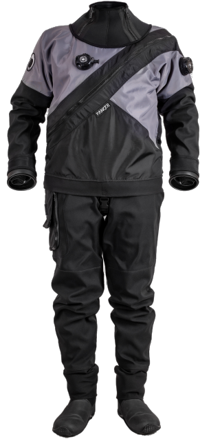 Hauberk drysuits Panzer передняя диагональная молния